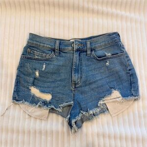 PINK Victoria's Secret Frayed Blue Jean Shorts